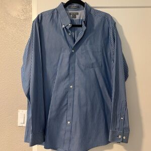 Eddie Bauer Men's Classic Blue Pinstripe Shirt